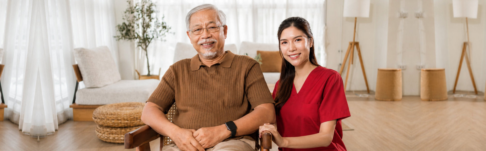two people smiling