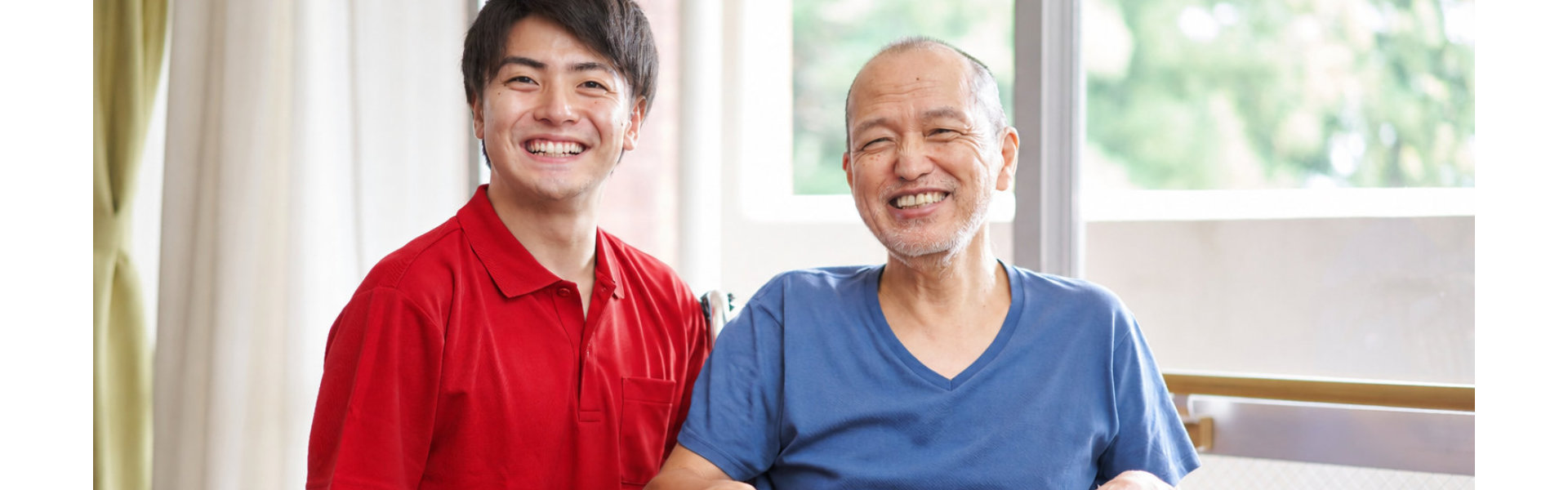 two people smiling